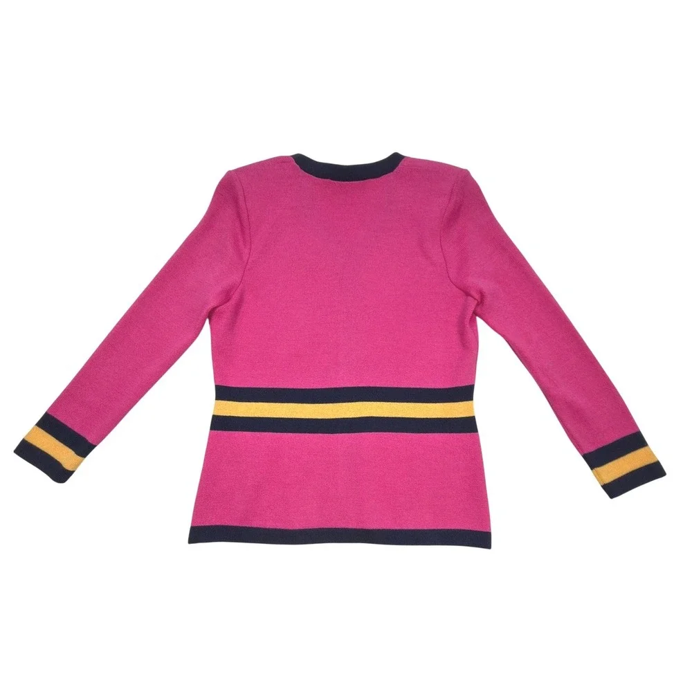 St John Collection‎ Marie Gray Pink Santana Knit 3 Pc Skirt Set Sz 2/4/P Vintage
